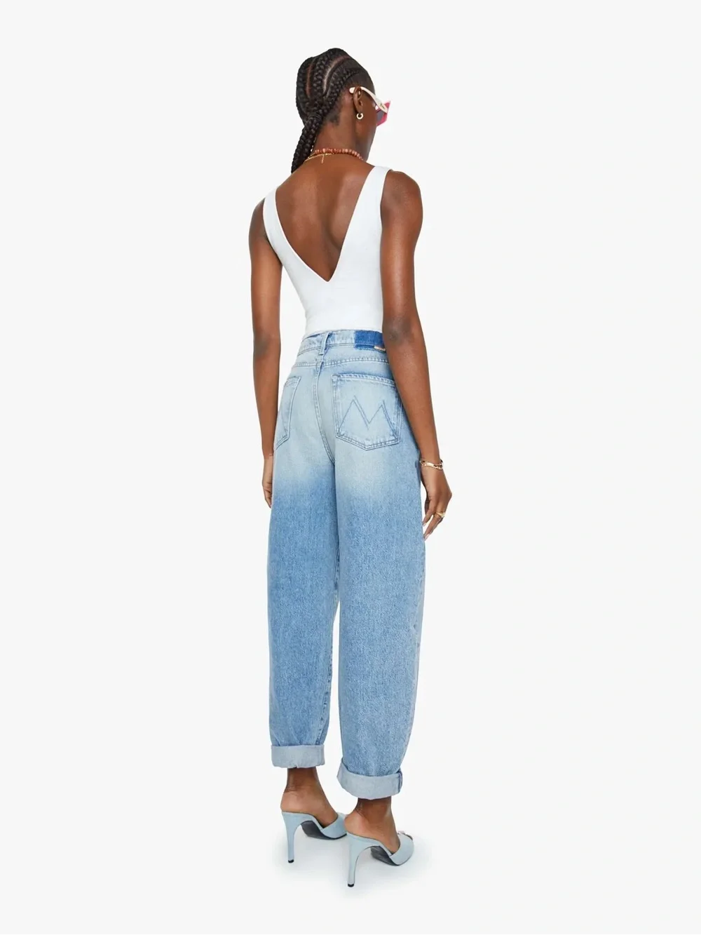 MOTHER Fangirl Button Skimp Jeans in Blinded By The Light 25